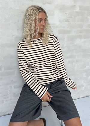 Nete stripe bluse Offwhite/Bordeaux Boii Studios 